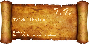 Toldy Ibolya névjegykártya
