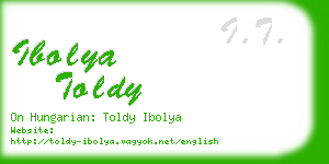 ibolya toldy business card